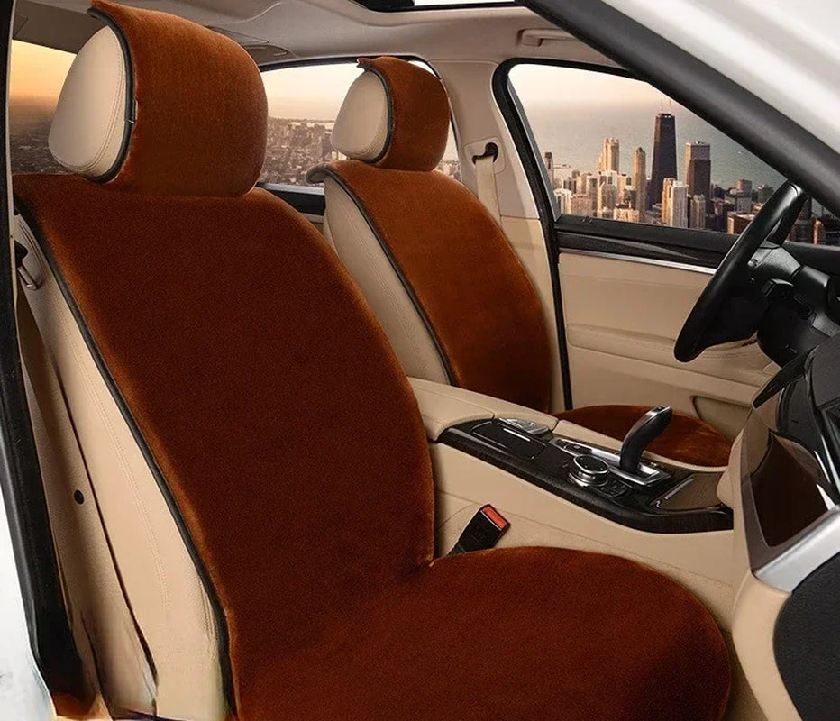 Luxurious Faux Fur Car Seat Covers - Universal Winter Cushion for Ultimate Comfort and Style (142 x 56 cm)