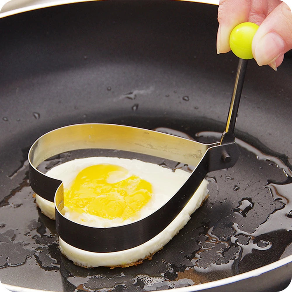 5Pcs Stainless Steel Eggs Rings Mold with Handle,Round Non-Stick Pancake Omelette Mold for Griddle,Egg Shaper Home Kitchen Items