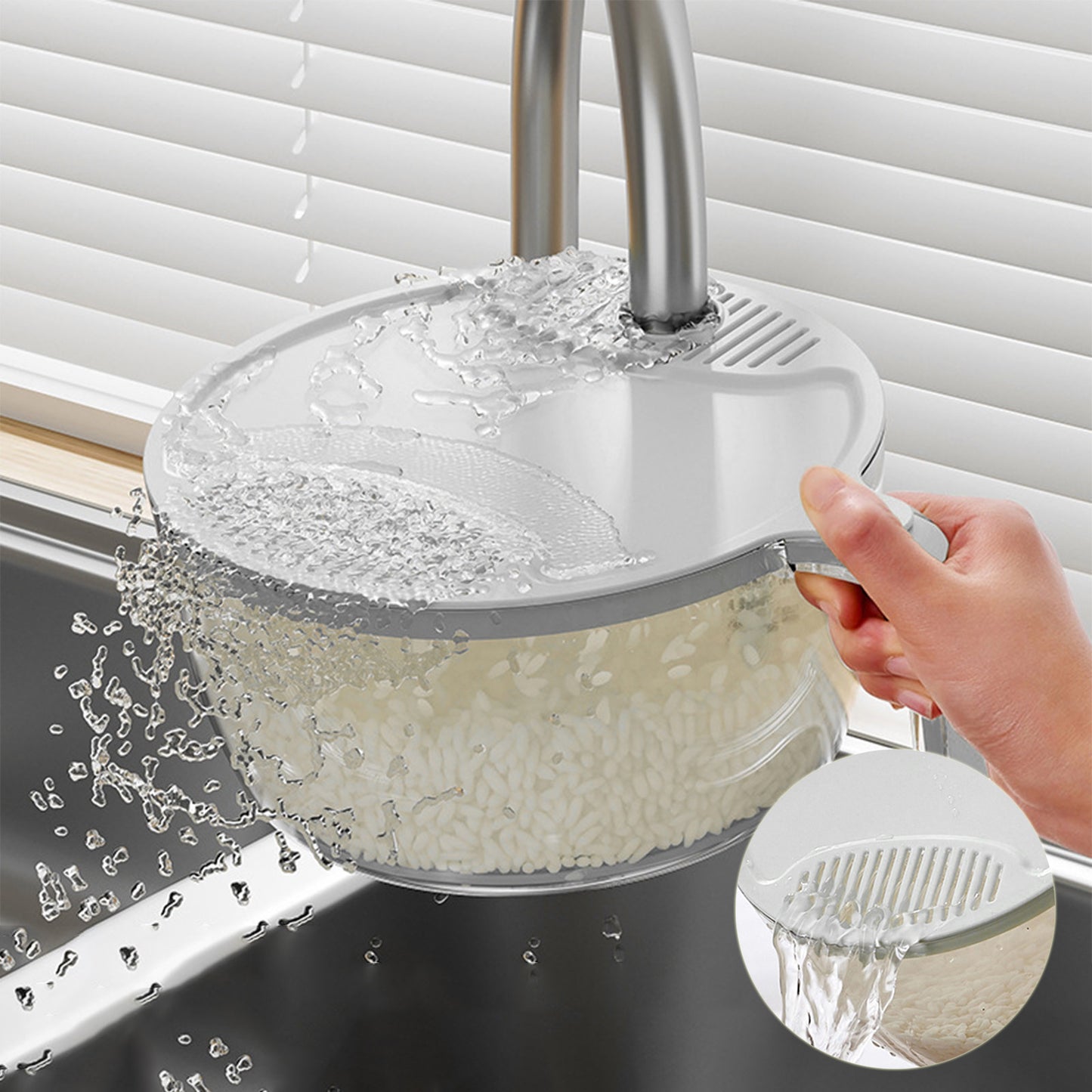 Multifunctional Drainage Basin for Domestic Kitchen Rice Fruit Washing Basket Vegetable Basket Wash Multi Function Kitchen Gadgets