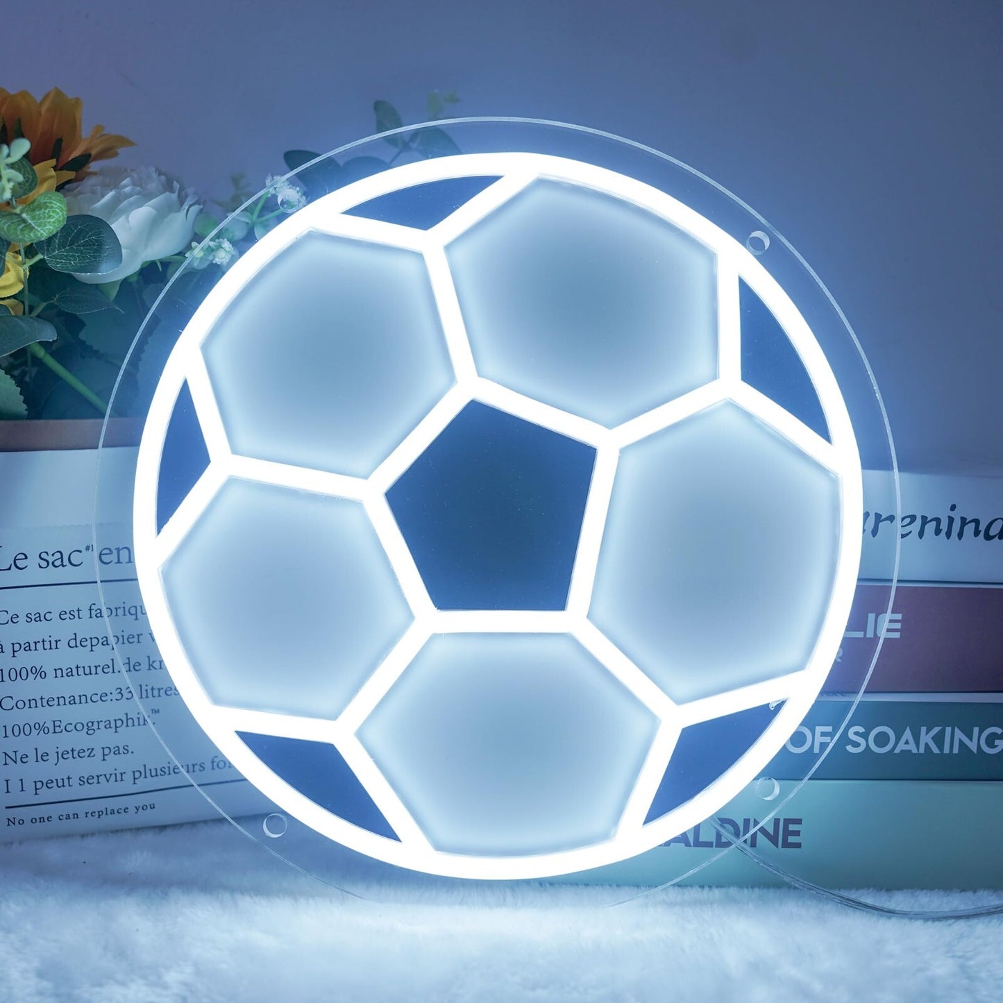 Soccer Neon Sign for Wall Decor Neon Soccer Ball Sign Soccer Neon Light for Room