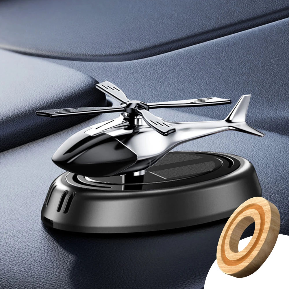 Solar Aircraft Car Ornaments Car Center Console Decoration Helicopter Car Mounted Aromatherapy Car Interior Accessories