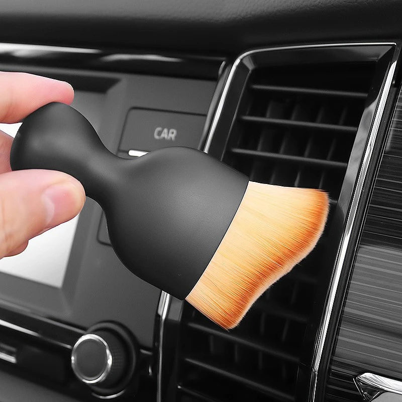 2Pcs Car Vent Cleaning Soft Brush with Casing Car Interior Cleaning Tool Artificial Car Brush Car Crevice Dusting Car Detailing