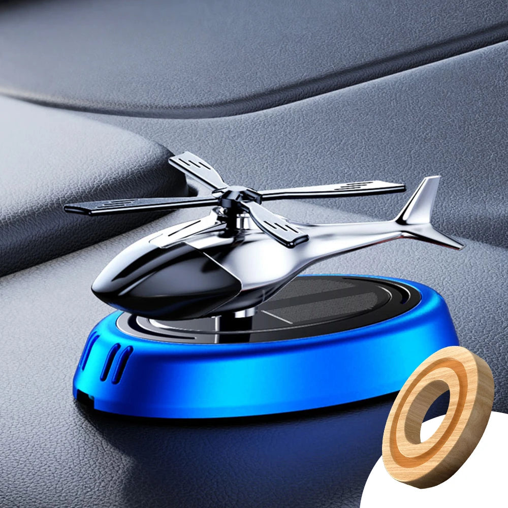 Solar Aircraft Car Ornaments Car Center Console Decoration Helicopter Car Mounted Aromatherapy Car Interior Accessories