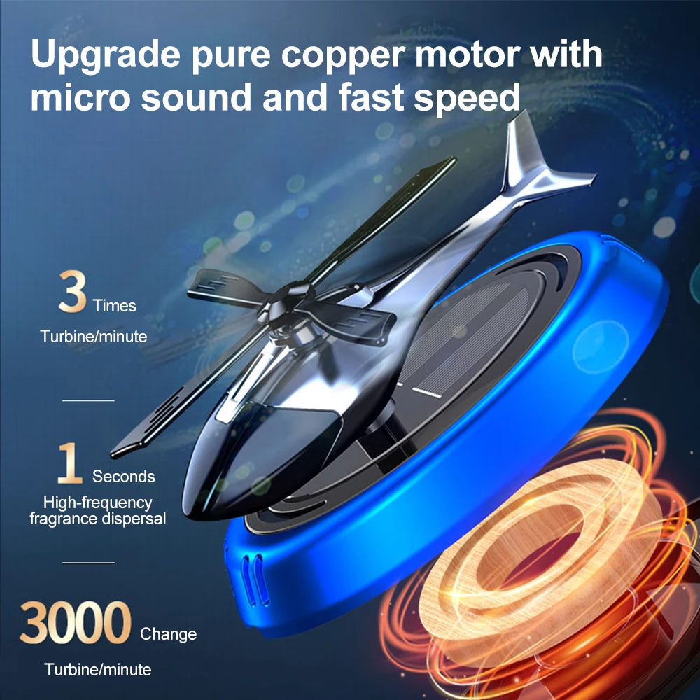 Solar Aircraft Car Ornaments Car Center Console Decoration Helicopter Car Mounted Aromatherapy Car Interior Accessories