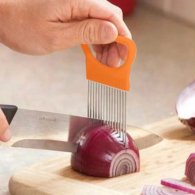 New Kitchen Gadgets Onion Slicer Tomato Vegetables Safe Fork Vegetables Slicing Cutting Tools Household Items Kitchen