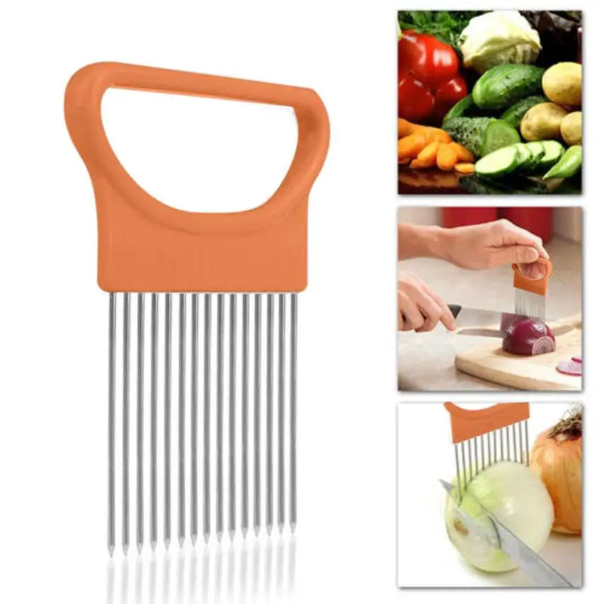 New Kitchen Gadgets Onion Slicer Tomato Vegetables Safe Fork Vegetables Slicing Cutting Tools Household Items Kitchen