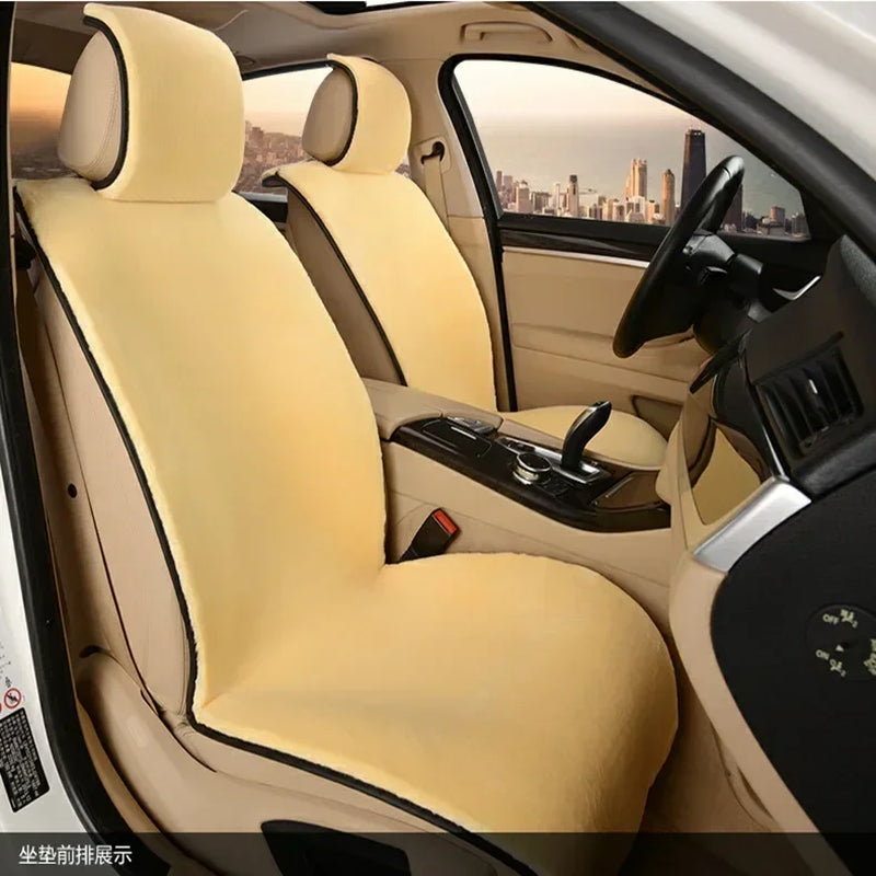 Luxurious Faux Fur Car Seat Covers - Universal Winter Cushion for Ultimate Comfort and Style (142 x 56 cm)