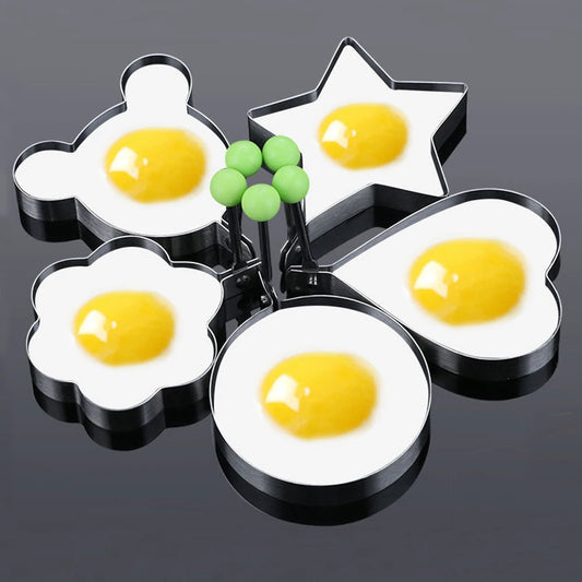 5Pcs Stainless Steel Eggs Rings Mold with Handle,Round Non-Stick Pancake Omelette Mold for Griddle,Egg Shaper Home Kitchen Items