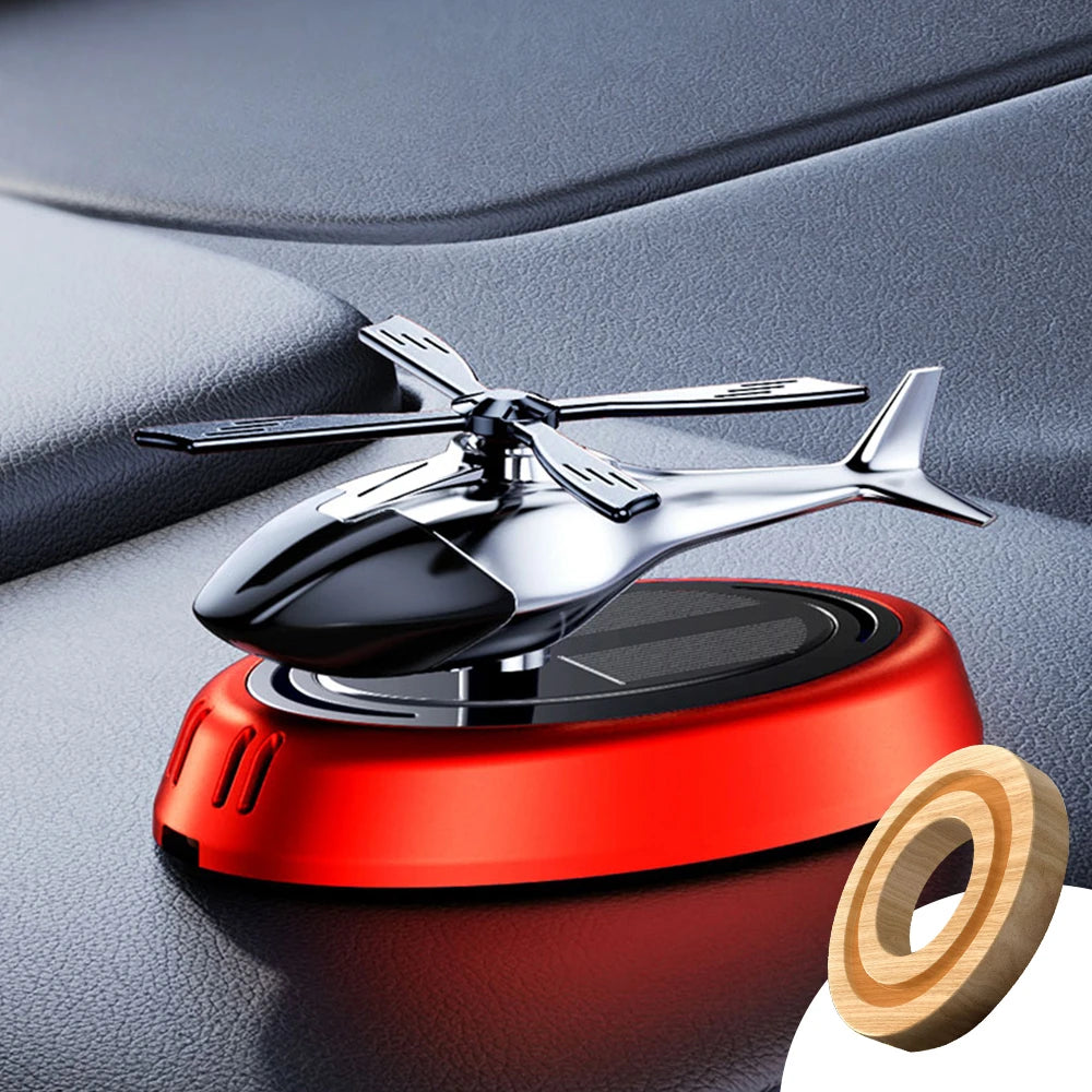 Solar Aircraft Car Ornaments Car Center Console Decoration Helicopter Car Mounted Aromatherapy Car Interior Accessories