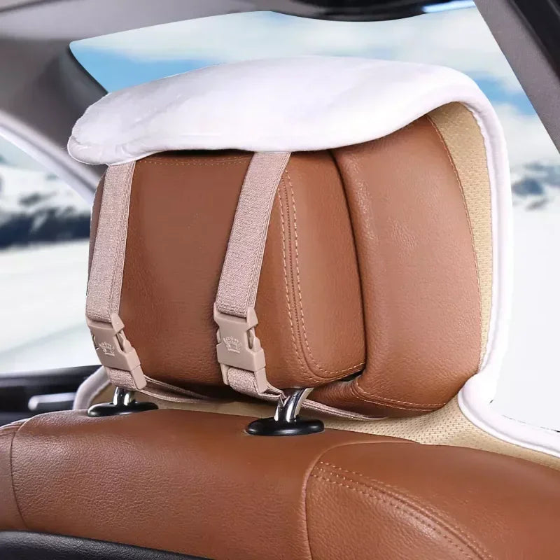 Luxurious Faux Fur Car Seat Covers - Universal Winter Cushion for Ultimate Comfort and Style (142 x 56 cm)