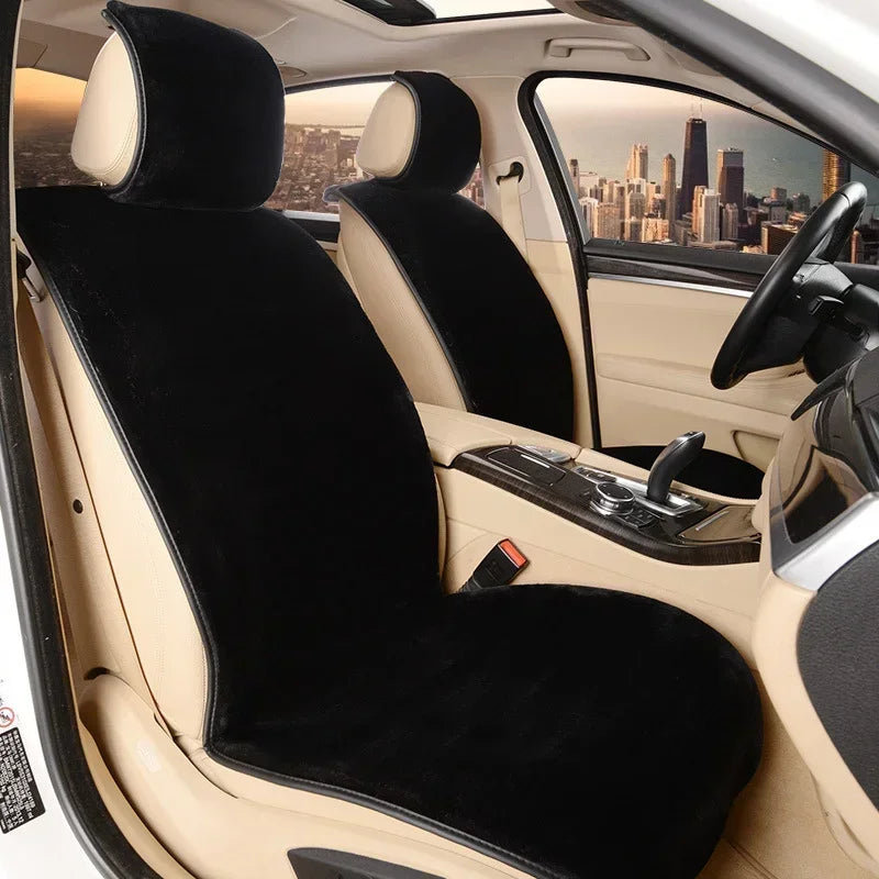 Luxurious Faux Fur Car Seat Covers - Universal Winter Cushion for Ultimate Comfort and Style (142 x 56 cm)