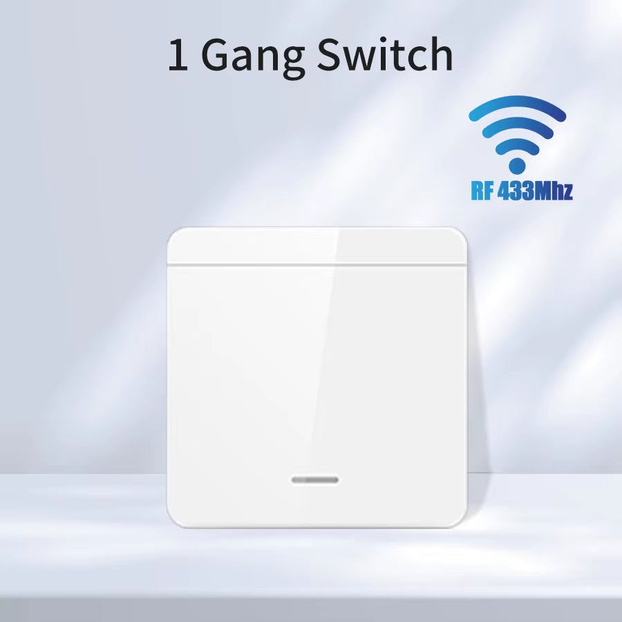 Smart WiFi Light Switch - Voice Control with Alexa & Google Home, Tuya Compatible, RF 433MHz Wireless Switch