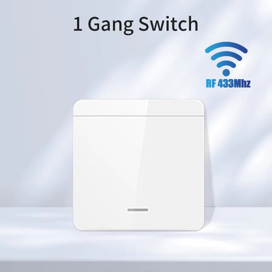 Smart WiFi Light Switch - Voice Control with Alexa & Google Home, Tuya Compatible, RF 433MHz Wireless Switch