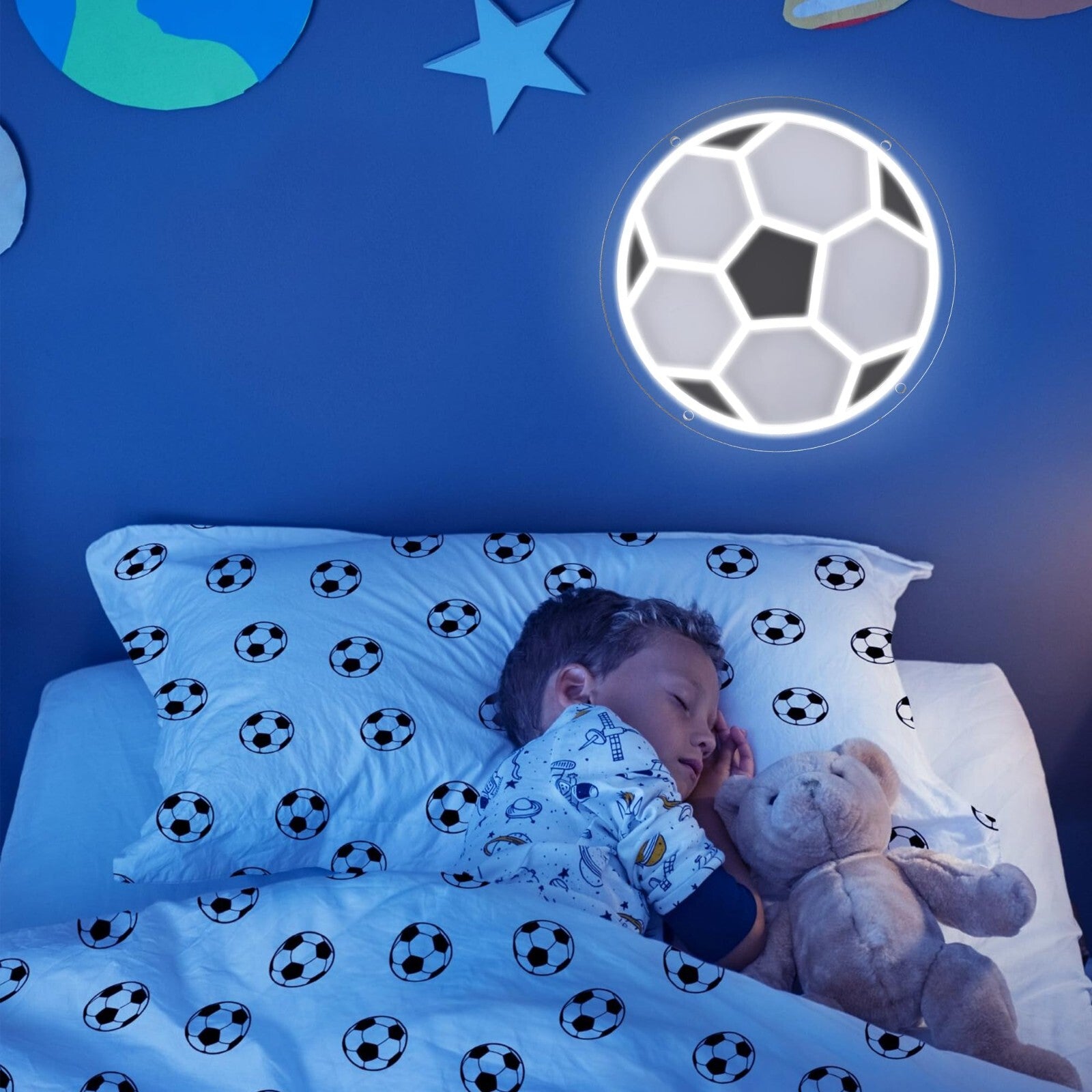 Soccer Neon Sign for Wall Decor Neon Soccer Ball Sign Soccer Neon Light for Room