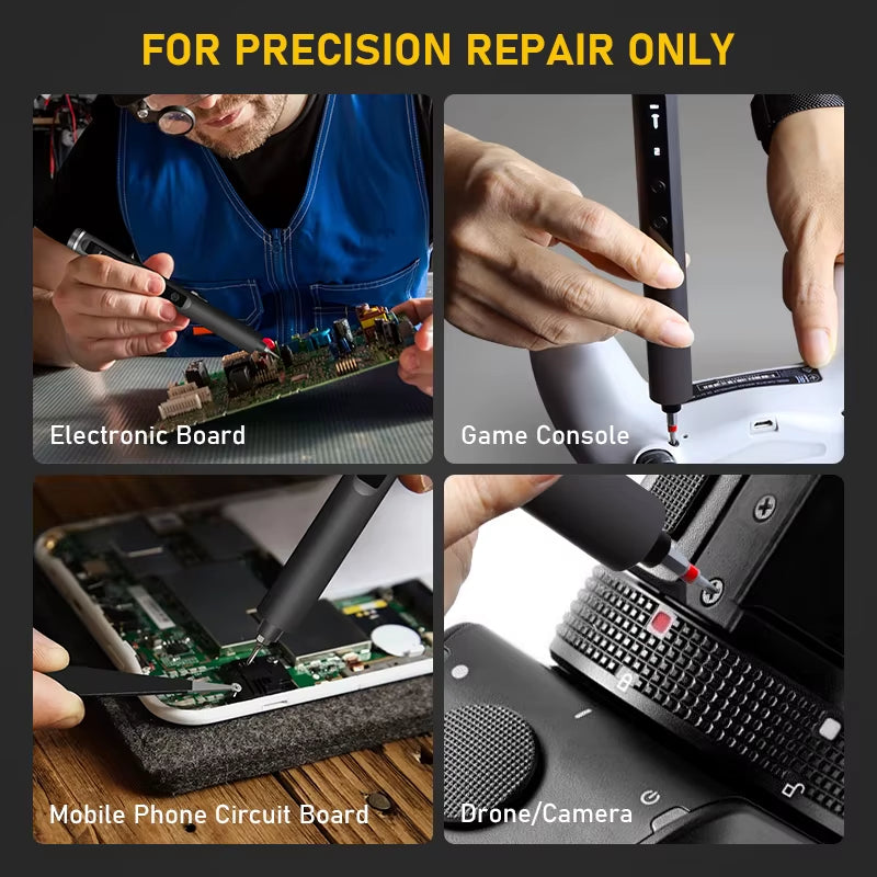 S6 Max Precision Electric Screwdriver Set with 42 Magnetic Bits 5 Torque Settings Mini Power Tools for Iphone Camera PC
