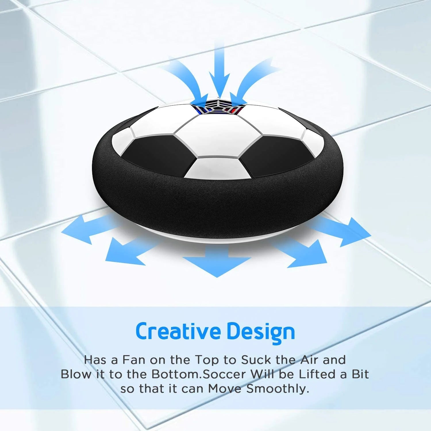 Hover Soccer Ball Boy Toys, Air Soccer Indoor Floating Soccer Ball with LED Light and Foam Bumper Perfect Birthday Christmas Gifts for Kids Toddler Girls