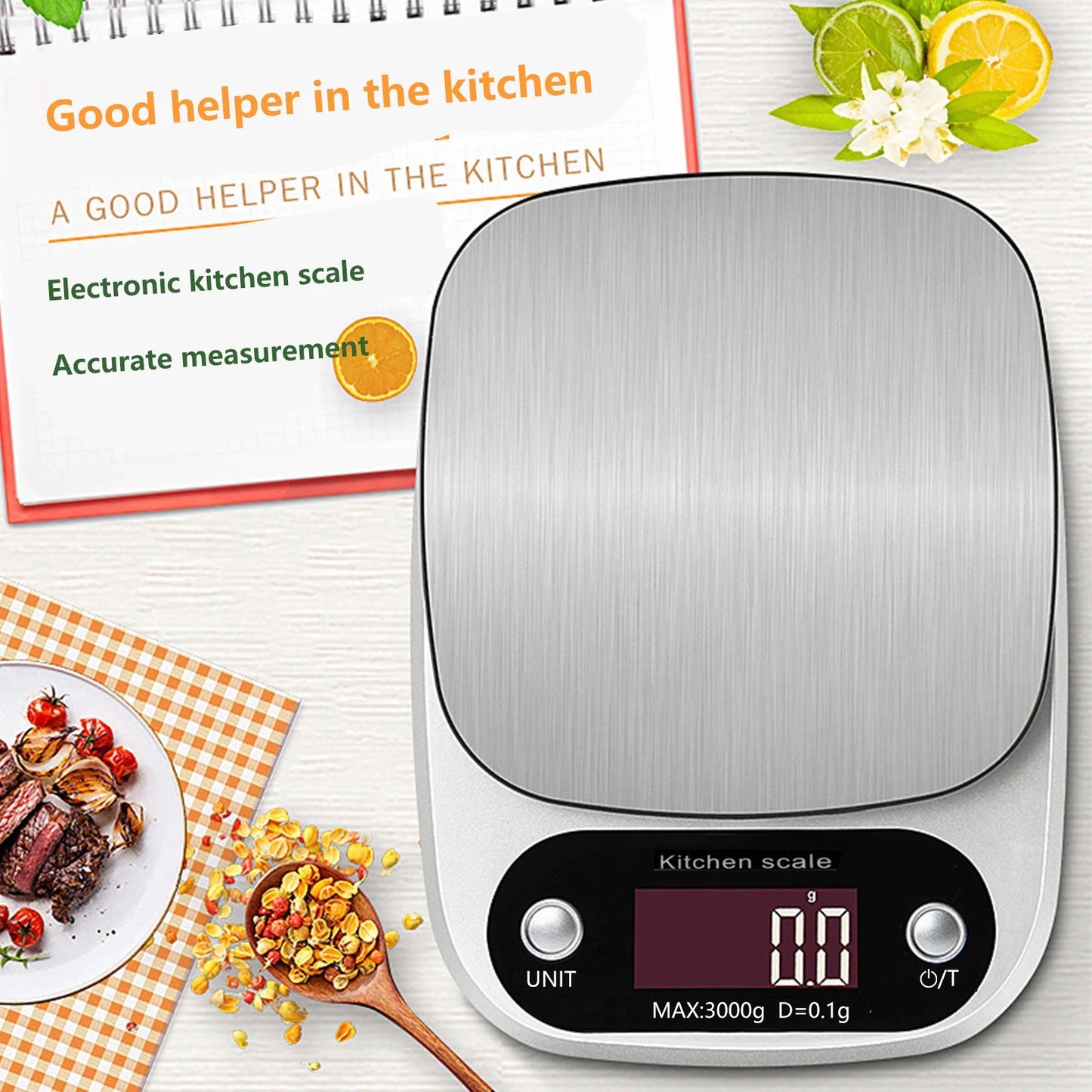 Home Gadgets Kitchen Clearance Food Kitchen Electronic Scale,Digital Ounces and Grams for Cooking,Baking,Meal Prep,Dieting,And Weight Loss