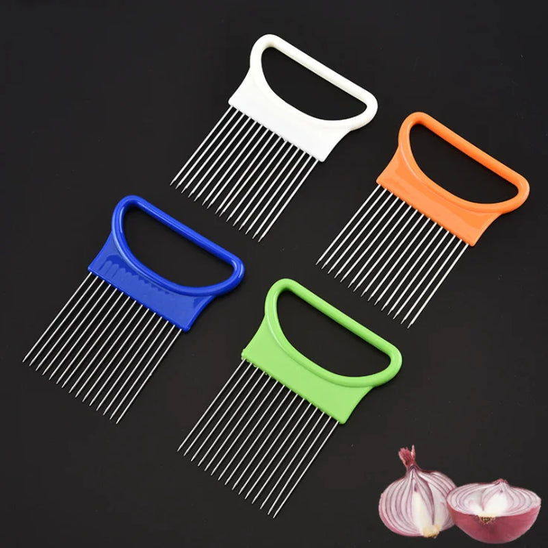 New Kitchen Gadgets Onion Slicer Tomato Vegetables Safe Fork Vegetables Slicing Cutting Tools Household Items Kitchen