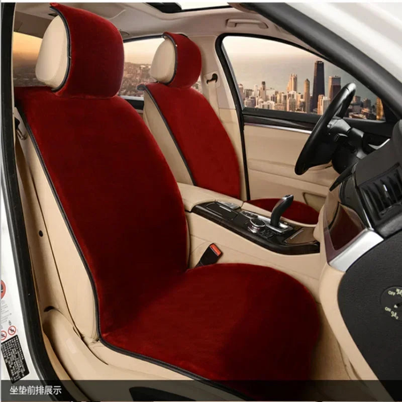 Luxurious Faux Fur Car Seat Covers - Universal Winter Cushion for Ultimate Comfort and Style (142 x 56 cm)